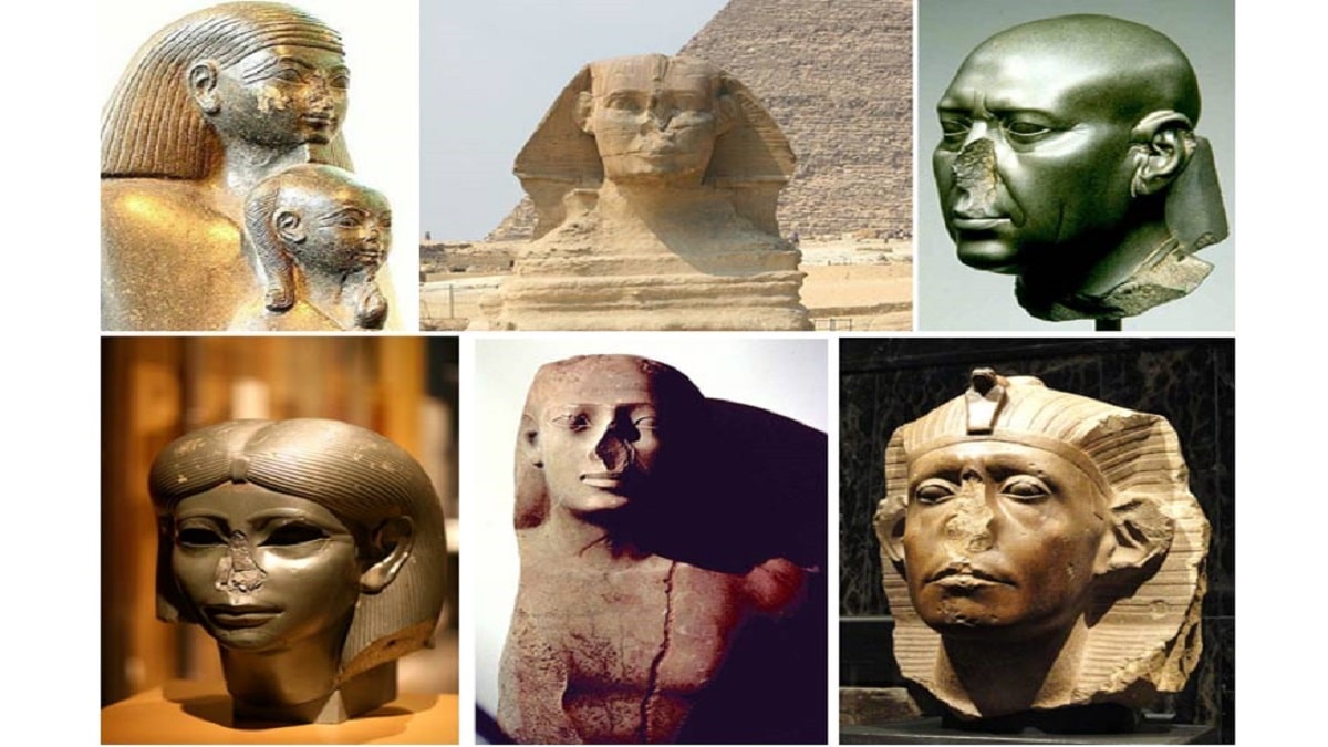 Защо има толкова много счупени носове на египетските статуи Години